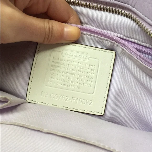 Coach Lavender and Cream Shoulder Bag - Picture 5 of 6